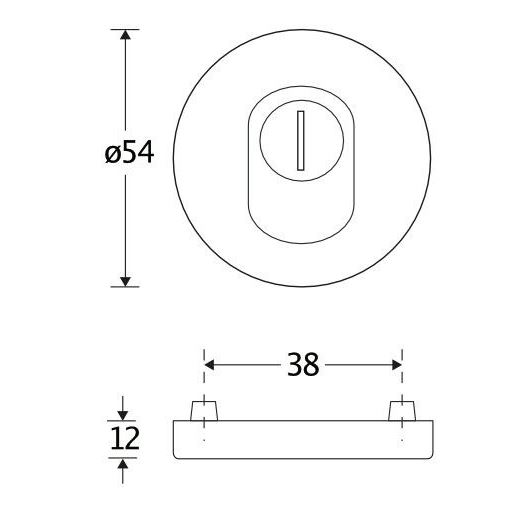 SKG3 cilinderrozet buiten + kerntrekbeveiliging Elegant mat zwart - Afbeelding 2