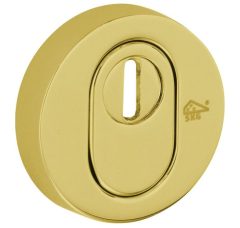 SKG3 cilinderrozet buiten + kerntrekbeveiliging Elegant messing PVD