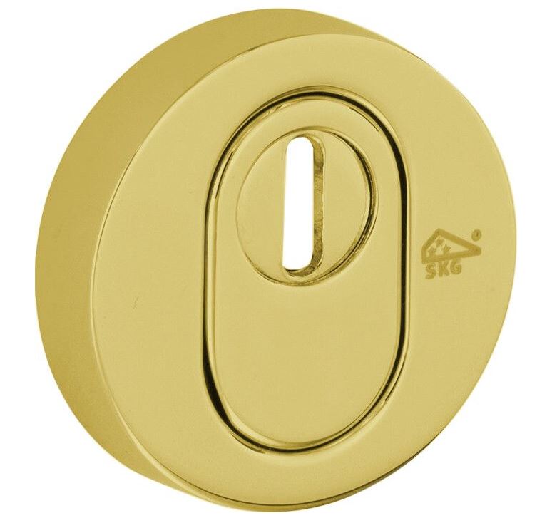 SKG3 cilinderrozet buiten + kerntrekbeveiliging Elegant messing PVD