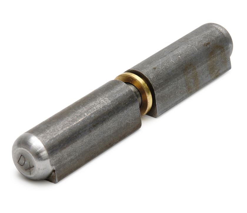 Aanlaspaumelle stalen pen messing ring 140x20 mm blank staal