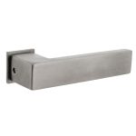 Intersteel deurklink Amsterdam met platte vierkante rozetten zelfklevend 30x30mm rvs