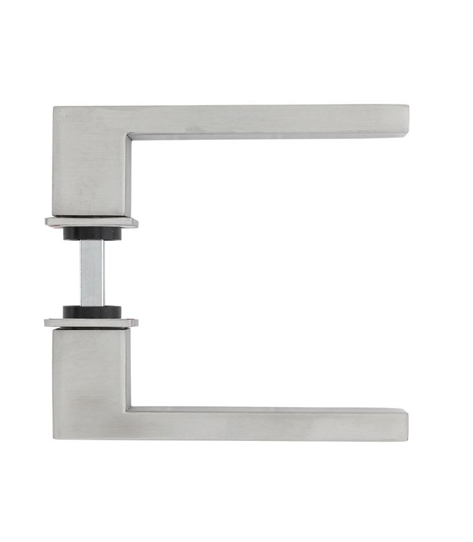 Intersteel deurklink Amsterdam met platte vierkante rozetten zelfklevend 30x30mm rvs - Afbeelding 4