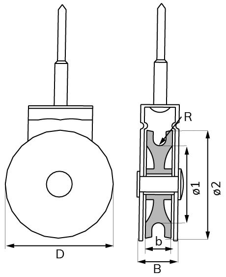 Schroefkatrol 50 mm verzinkt - Afbeelding 2