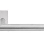 Deurklink BASIC LBII-19Q32G op rechthoekig rozet mat rvs