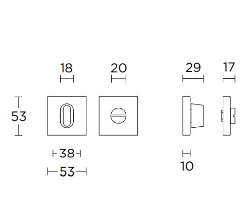 Toiletgarnituur Blind BASIC BSQWC53ZI mat rvs - Afbeelding 2
