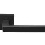 Deurklink BASIC BSQ2-G op vierkant rozet mat zwart