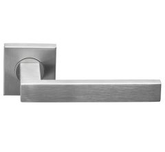 Deurklink BASIC BSQ2-G op vierkant rozet mat rvs