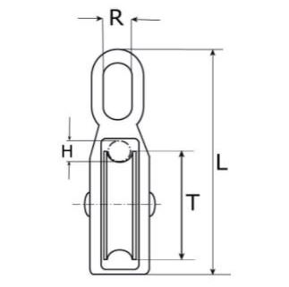 Katrol nylon wiel 6x20 mm verzinkt - Afbeelding 2