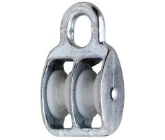 Katrol nylon wiel duplex 8x30 mm verzinkt