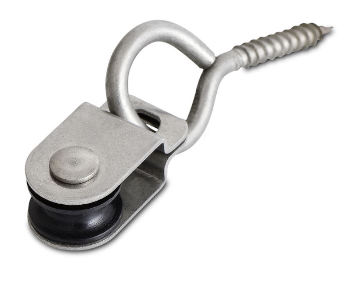 Katrol met schroefoog 15 mm rvs AISI 304