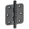 Kogellagerscharnier 89x89 ronde hoek bol mat zwart
