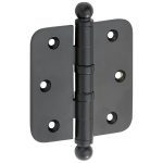 Kogellagerscharnier 89x89 ronde hoek bol mat zwart