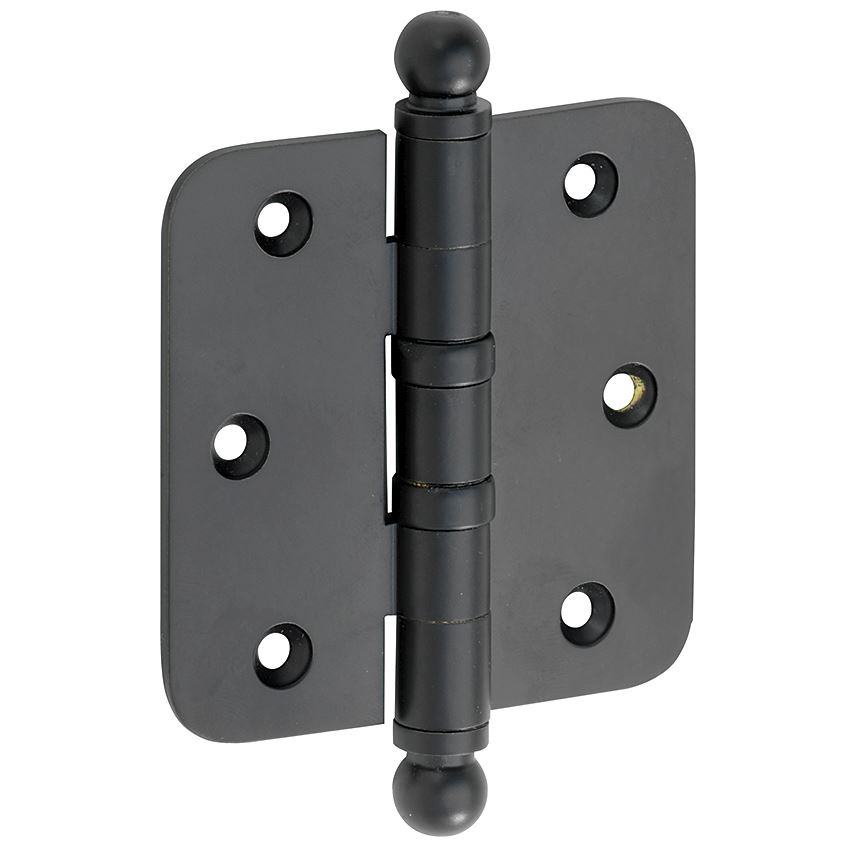 Kogellagerscharnier 76x76 ronde hoek bol mat zwart