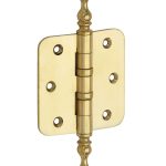 Kogellagerscharnier 89x89 ronde hoek vaas messing ongelakt