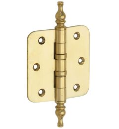 Kogellagerscharnier 76x76 ronde hoek vaas messing ongelakt