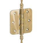 Kogellagerscharnier 89x89 ronde hoek vaas messing antiek