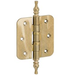 Kogellagerscharnier 89x89 ronde hoek vaas messing antiek