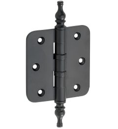 Kogellagerscharnier 89x89 ronde hoek vaas mat zwart