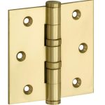 Kogellagerscharnier 76x76 rechte hoek vlak messing ongelakt