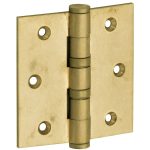 Kogellagerscharnier 89x89 rechte hoek vlak messing antiek