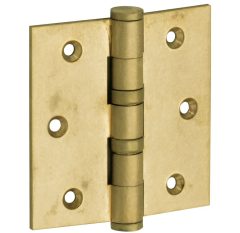 Kogellagerscharnier 89x89 rechte hoek vlak messing antiek