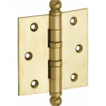 Kogellagerscharnier 89x89 rechte hoek bol messing gelakt