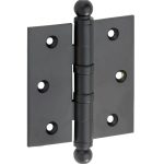 Kogellagerscharnier 89x89 rechte hoek bol mat zwart