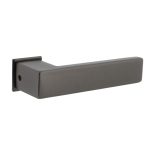 Intersteel deurklink Amsterdam met platte vierkante rozetten zelfklevend 30x30mm antraciet grijs