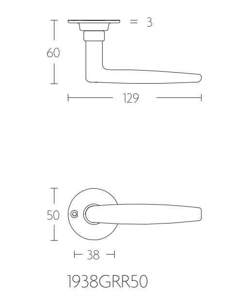 Deurklink Timeless 1938GRR50 mat nikkel - Afbeelding 2