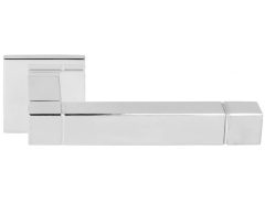 Enkele deurklink rechts SQUARE JB100 ongeveerd op rozet rvs gepolijst