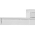 Enkele deurklink links SQUARE JB100 ongeveerd op rozet rvs gepolijst