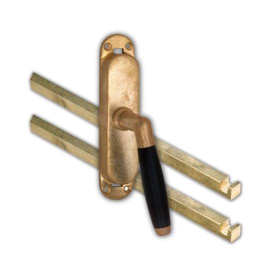 Kruk-espagnolet Ton Ebben Rechts messing Antiek Inclusief 2 Stangen