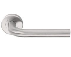 Deurklink BASIC LBIIIL-19 EN1906 op ronde rozet mat rvs