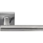 Deurklink BASIC LBVII-19BSQR53 op vierkant rozet mat rvs