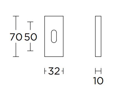 Sleutelplaatje SQUARE LSQBN32 rechthoekig mat zwart - Afbeelding 2