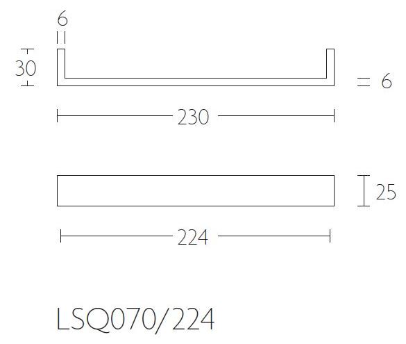 Meubelgreep SQUARE LSQ70/224 mat rvs 224 mm - Afbeelding 2