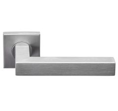 Deurklink BASIC BSQ1-G op vierkant rozet mat rvs