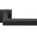 Deurklink BASIC BSQ1-G op vierkant rozet PVD Gunmetal