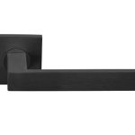 Deurklink BASIC BSQ2-G op vierkant rozet PVD Gunmetal