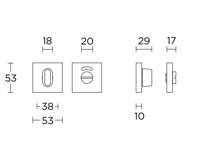 Toiletgarnituur BASIC BSQWC53 mat rvs - Afbeelding 2