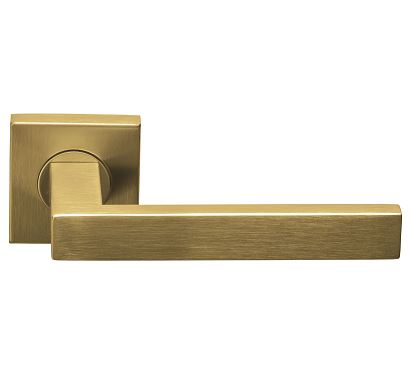 Deurklink BASIC BSQ2-G op vierkant rozet PVD mat Goud