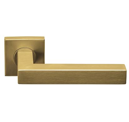 Deurklink BASIC BSQ1-G op vierkant rozet PVD mat Goud