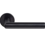 Deurklink BASIC LBII-22 op ronde rozet PVD Gunmetal