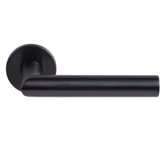 Deurklink BASIC LBII-22 op ronde rozet PVD Gunmetal