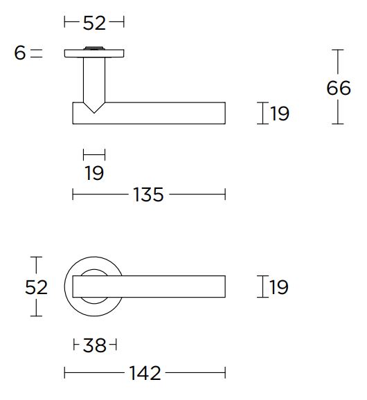 Deurklink BASIC LBVIIL-19 EN1906 op ronde rozet mat zwart - Afbeelding 2