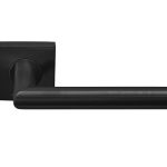 Deurklink BASIC LBII-19BSQR53 op geveerd rozet PVD Gunmetal