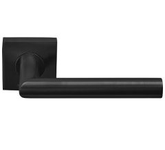Deurklink BASIC LBII-19BSQR53 op geveerd rozet PVD Gunmetal
