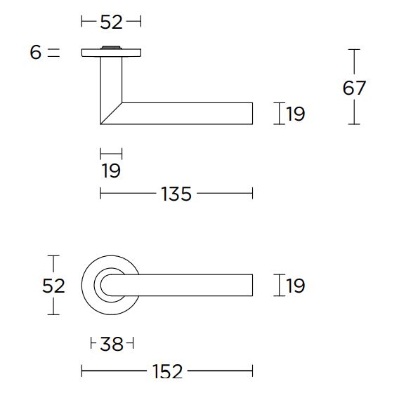 Deurklink BASIC LBIIL-19 EN1906 op ronde rozet mat rvs - Afbeelding 2