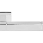 Deurklink SQUARE JB100G geveerd op rozet rvs gepolijst