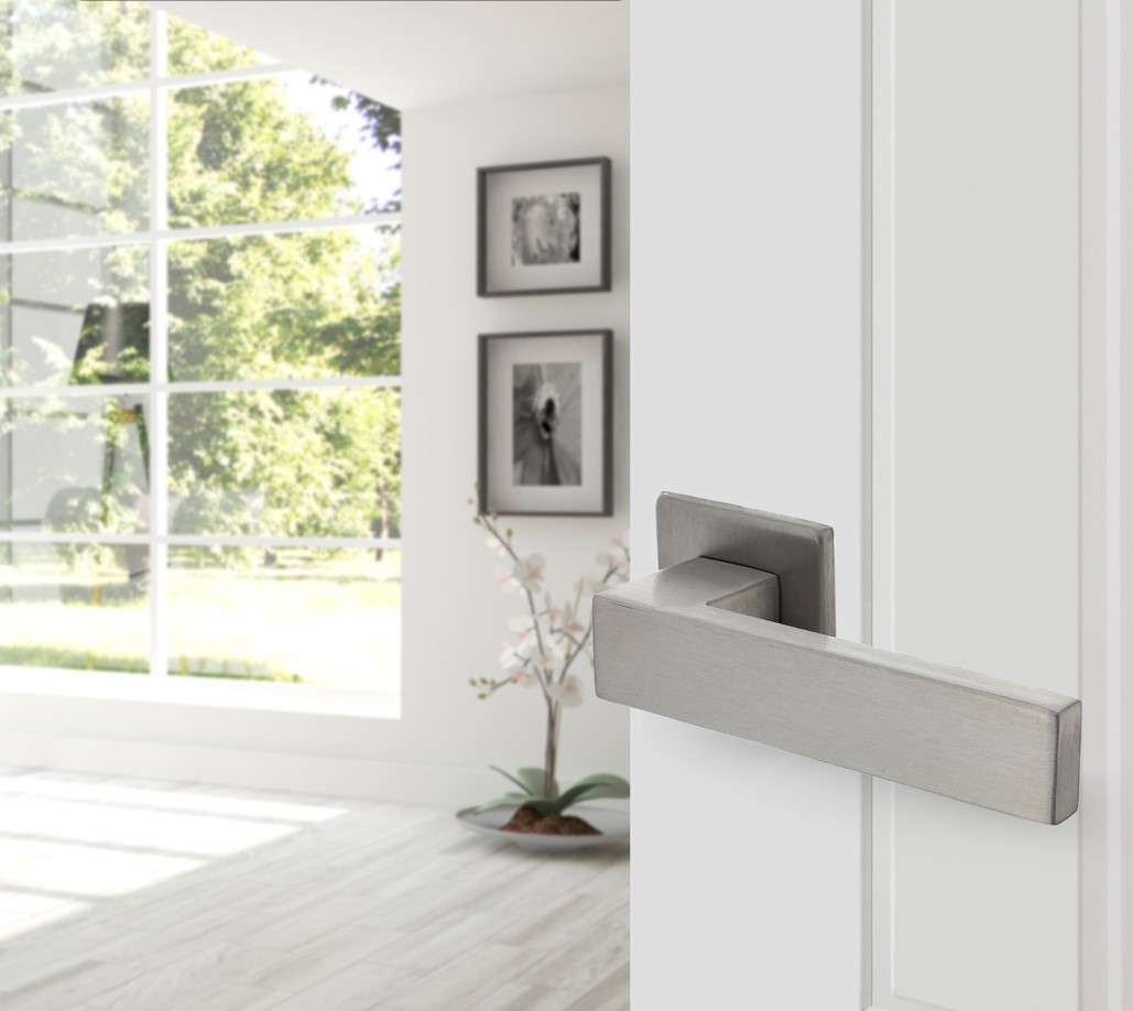 Intersteel deurklink Amsterdam met rozet verdekt 50x50x5mm rvs - Afbeelding 4